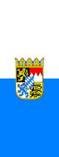 Bavarian Vertical Flag Horizontally Striped with Coat of Arms